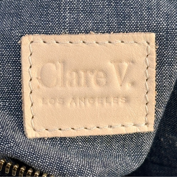 Clare V. Petite Jeanne in Bordeaux Autumn Croco Bucket Bag Embossed Leather - Picture 3 of 13